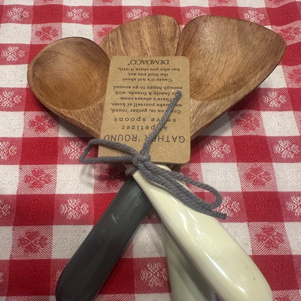 Demdaco Wooden Appetizer Serving Spoons